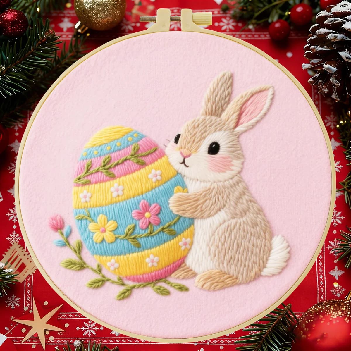1 pz 20X20 CM/15X15 CM Pasqua Ricamo Starter Kit FAI DA TE Punto Croce Cucito Arte per il Regalo