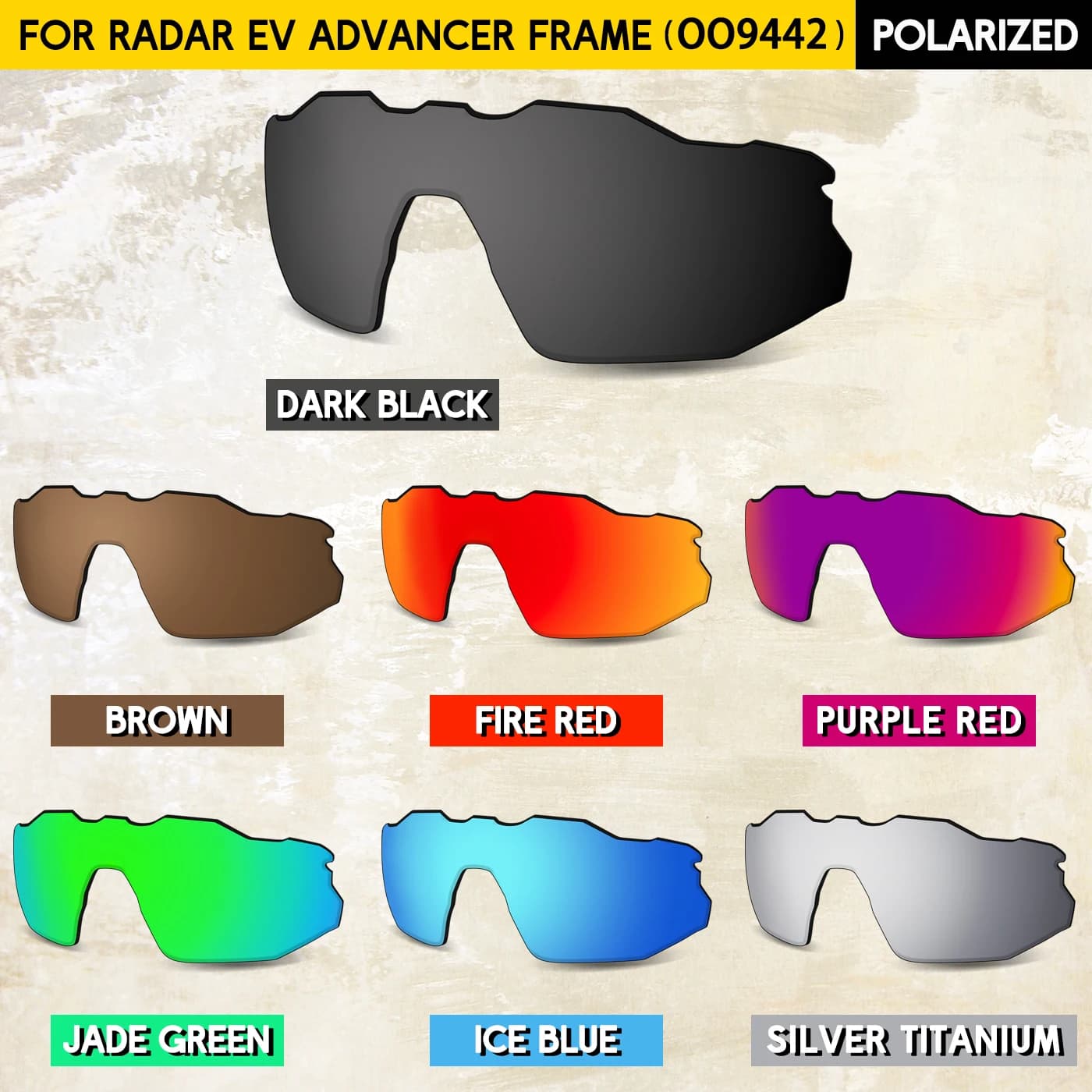 Adatto per Oakley Radar EV Advancer OO9442 Lenti con montatura di ricambio per occhiali da sole Oakley OO09442 Radar EV Advancer