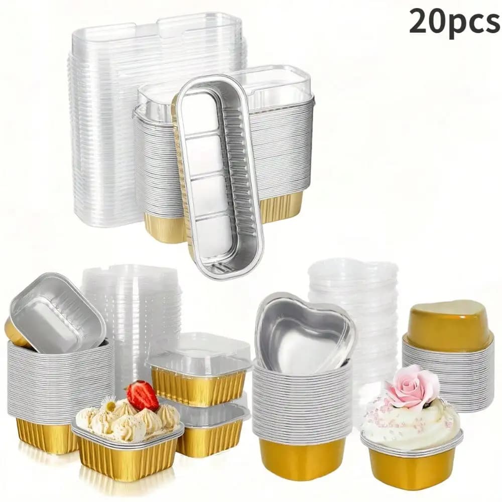 Aluminium sheet pots with lids Food containers in disposable sheet Mini pots ideal for cooking heating preserve cooking tools