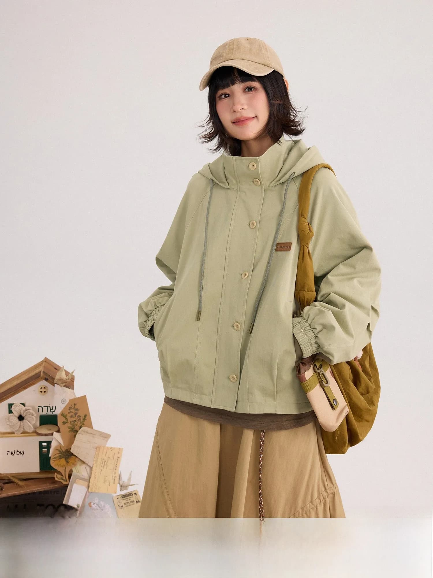 Giacca con Cappuccio in Cotone per Pendolari, Versatile e Abbinabile, Moda Primaverile Casual Comoda e Traspirante a Maniche Lunghe per Donna