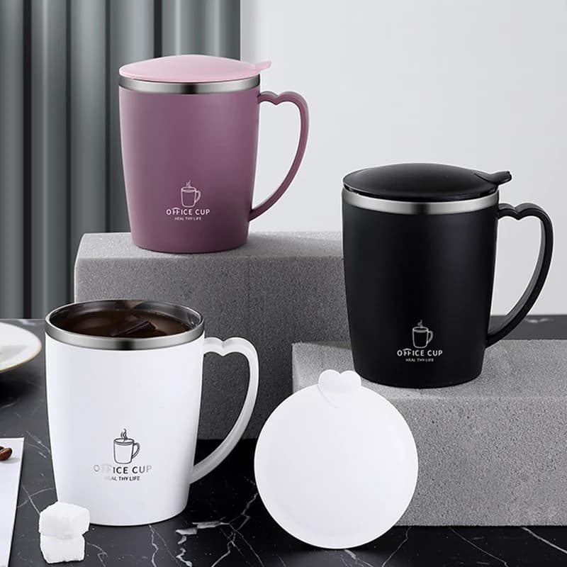 Thermos da 350 ml Tazza da caffè in acciaio inossidabile 304 con manico Boccetta sottovuoto a prova di perdite Tazza isolata Bottiglia d'acqua termica portatile