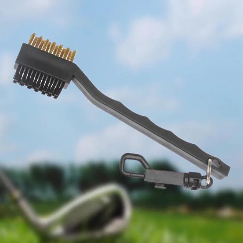 Spazzola per la Pulizia delle Superfici del Golf, Multiuso, per la Pulizia delle Mazze da Golf, Strumento per la Pulizia delle Palline da Golf a Doppia Faccia con Portachiavi, Accessori da Golf