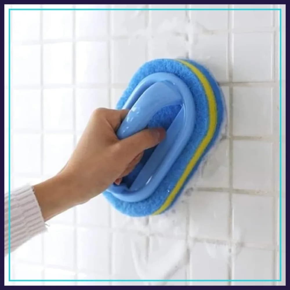 Spazzola per Pulizia Multiuso per Bagno, Cucina, Vasca, WC, Doccia, Spugna per Scrubbing con Manico Ergonomico