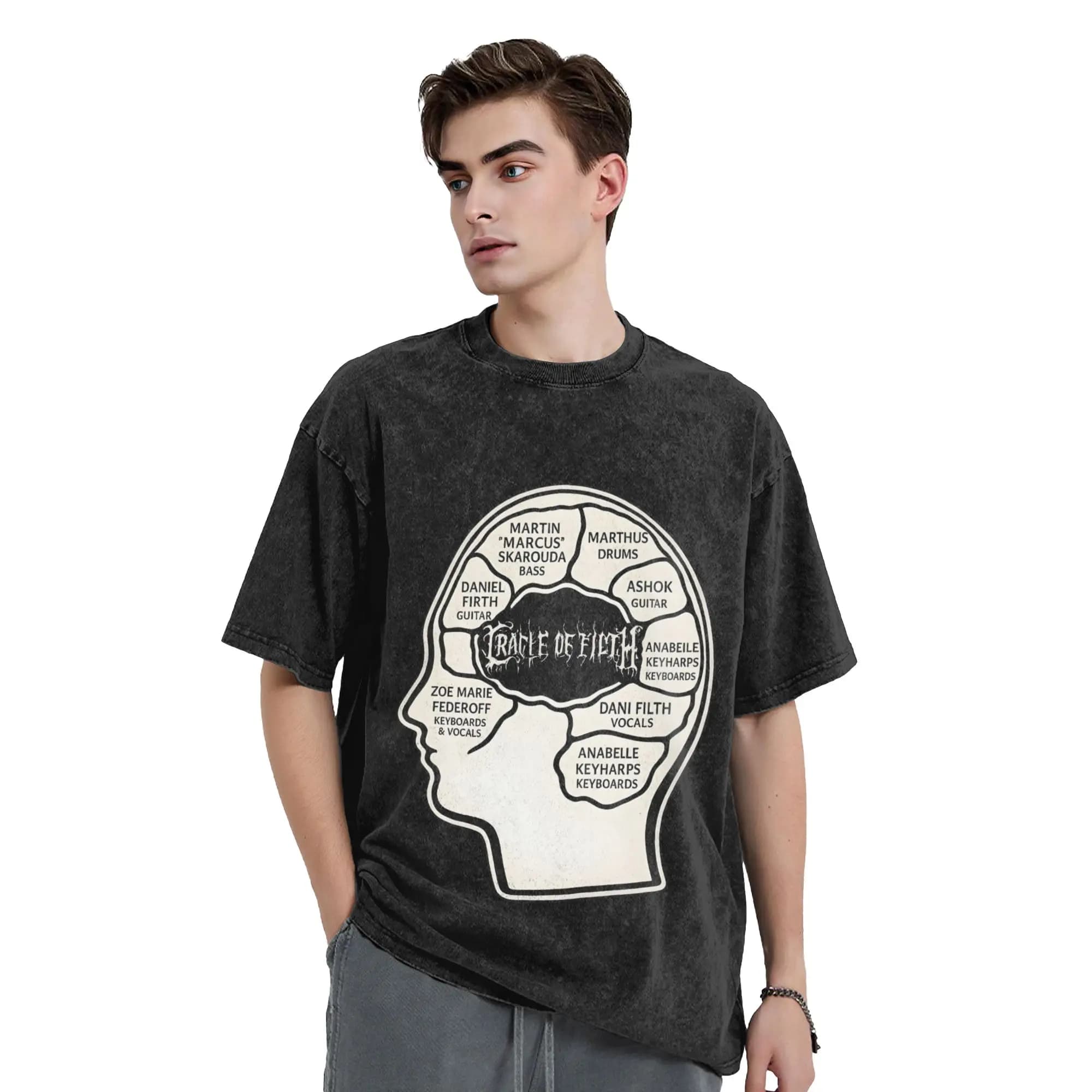 Cradle Of Filths Washed T Shirt Men Vintage Cotton T-Shirts Summer O Neck Harajuku Tee Shirt Print Oversized Clothing