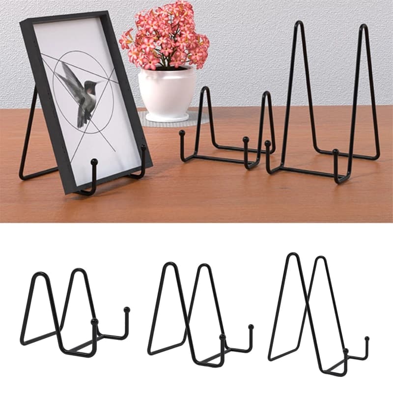 Supporti per piatti per espositore cavalletto in ferro supporto per espositore cornice in metallo per foto piatto decorativo da tavolo Art Home Office
