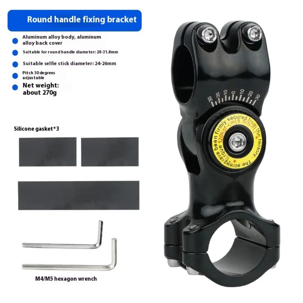 Action Camera Cycling Bike Selfie Stick Fixing Bracket Handlebar Height Raiser Suitable for flat handle Round handle
