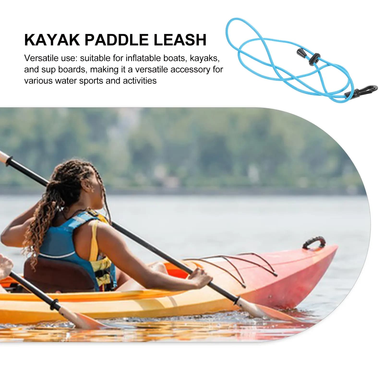 Cinghia Elastica Premium in Nylon per Pagaia Kayak, Paddleboard, Rafting, Canoa, Pesca, Sport Acquatici all'Aperto, Cinghia Anti-Smarrimento SUP