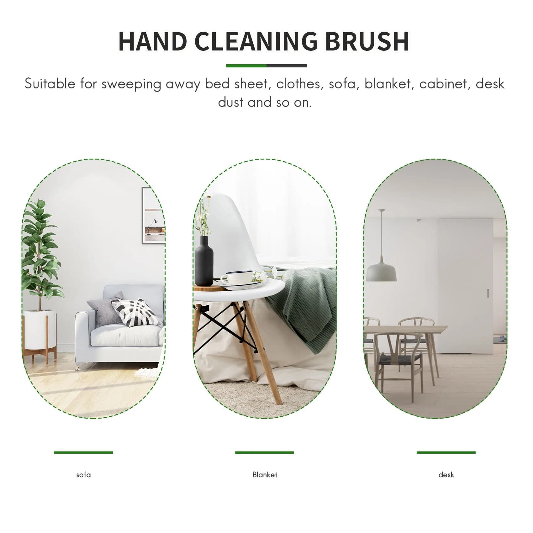 ABHZ-Lenzuola Brush for cleaning debris Soft bristles Clothes Desk Sofa Spool Small particles Peel removal device (Green)