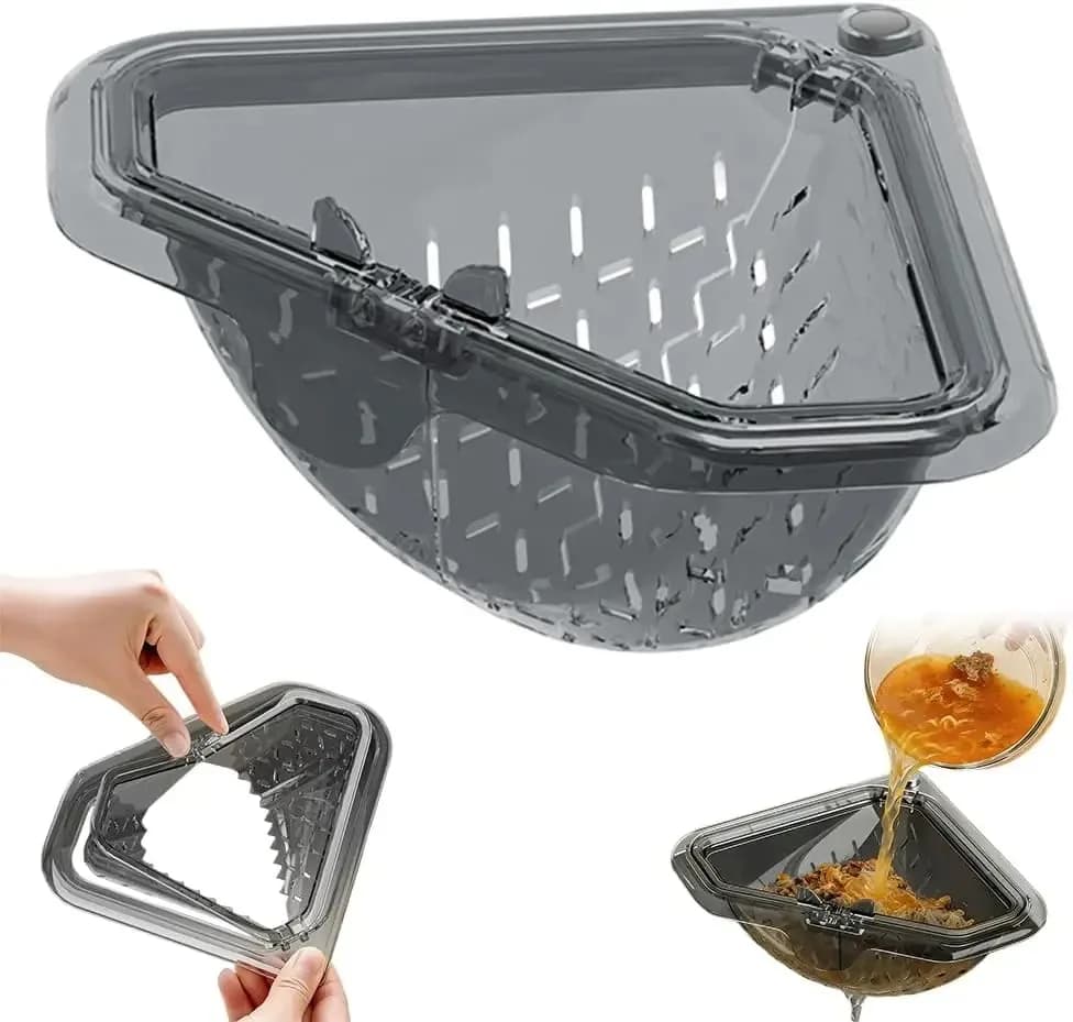 Cestello Multifunzione per Lavello, Filtro Rifiuti Cucina, Scolapiatti Angolare, Raccogli Cibo, Tappo Anti-Intasamento, Gadget da Cucina