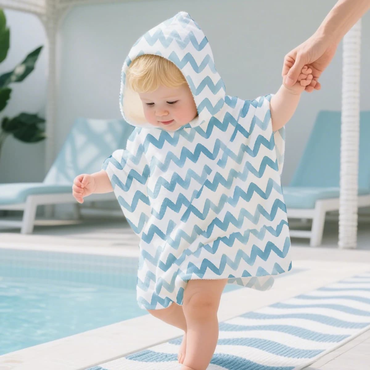 Children's Hooded Mantle Children's Bathrobe Double-sided Swim Towel Waterproof Beach Children's Bathrobe Sand Towel
