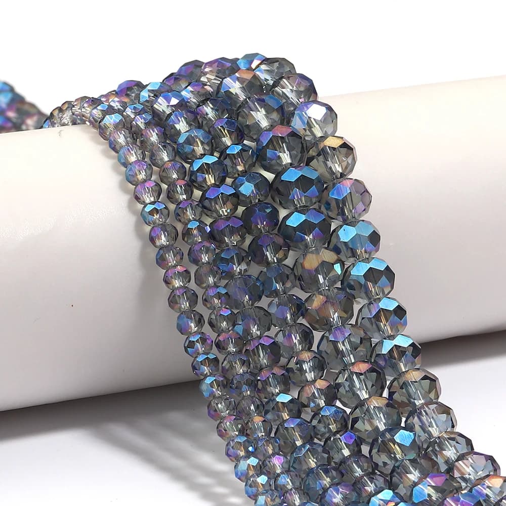 1 Strand 4 6 8mm Faceted Crystal Beads Transparent Blue Glass Loose Beads For Jewelry Making DIY Necklace Bracelet Accessories