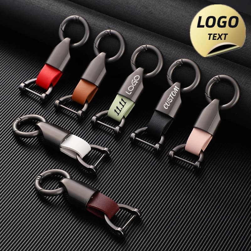 Metal keyring with custom logo for men and women. Customize the company name. Key ring for car with laser engraving. Vintage