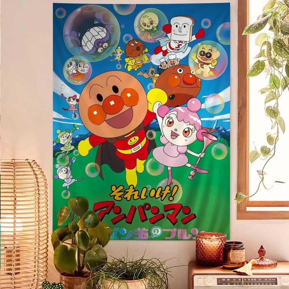 Anpanman Printed Large Print Tapestry Hippie Wall Hanging Tapestry Living Room Home Dormitory Decoration Art Home Decoration