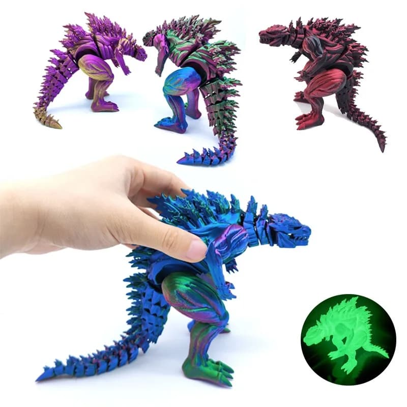 Action Figure di Dinosauro Muscoloso Stampato in 3D, Mini Giocattoli, Figurina Articolata con Giunti Mobili, Ornamento da Scrivania, Regalo per Bambini