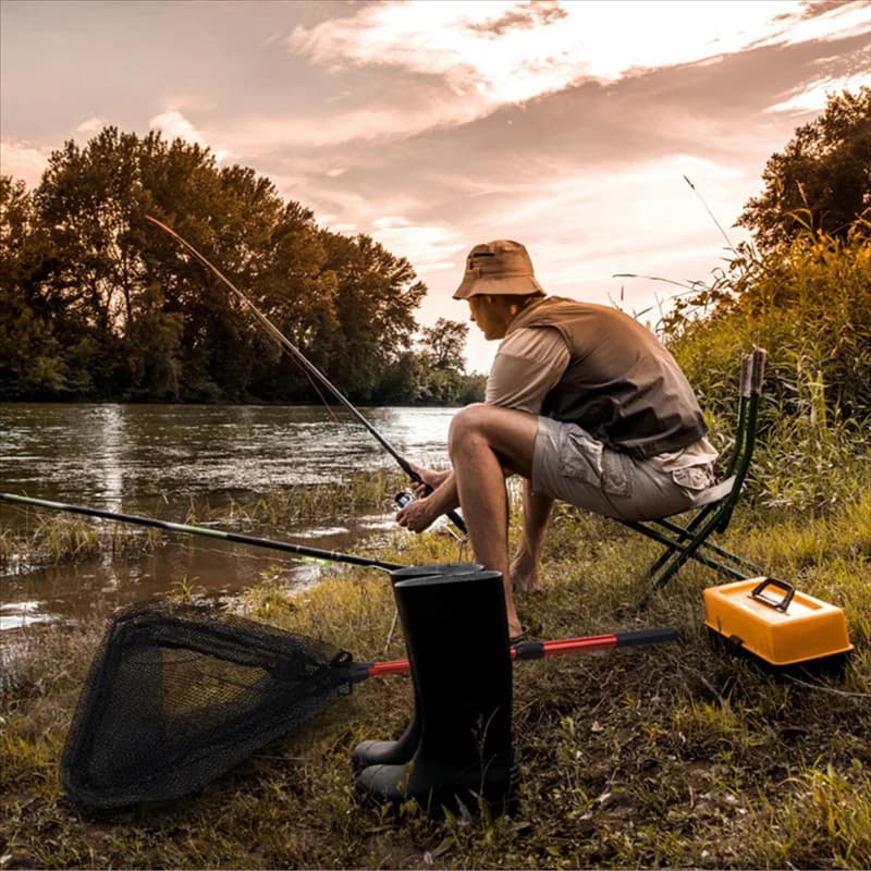 2525+ Triangle Red Foldable Network Copy Telescopic 2 Section Esca Portable Fishing in Moscow Network Hand Copy Fishing Tool