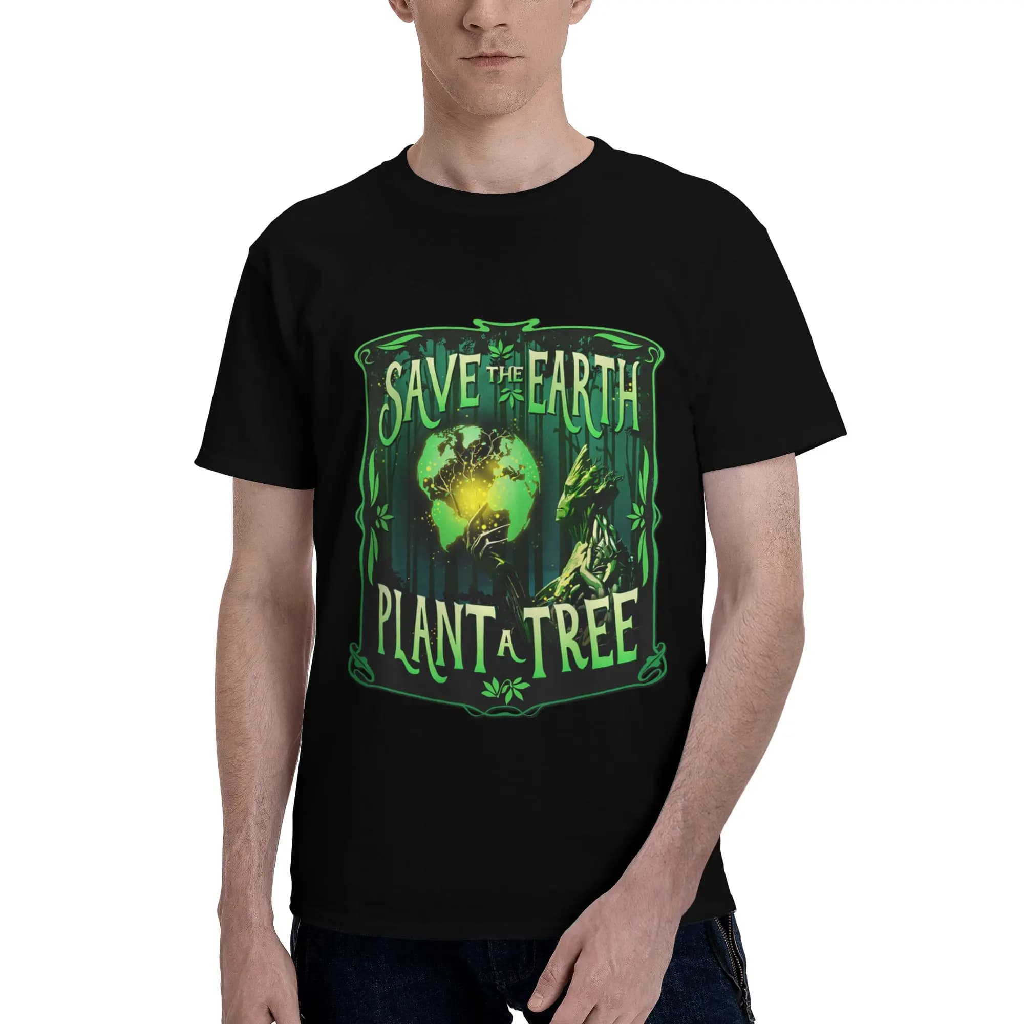 Marvel Earth Day Groot Save The Earth Plant A Tree T-shirt da uomo Abbigliamento T-shirt a maniche corte fugees Puro cotone