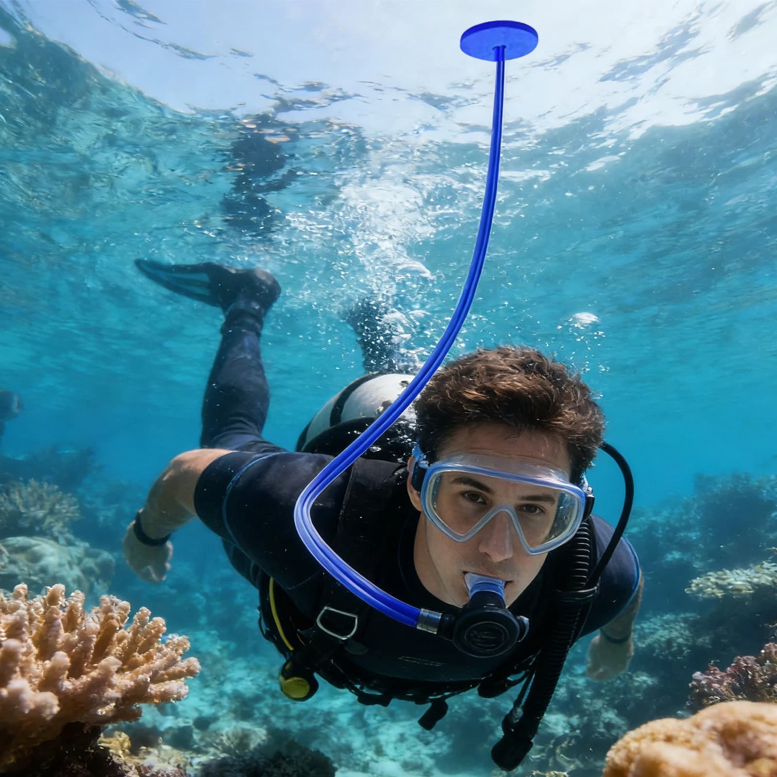 Diving Snorkel Breathing Tube Flexible Foldable Diving Dry Snorkel Underwater Snorkeling Equipment for Freediving Swim Training