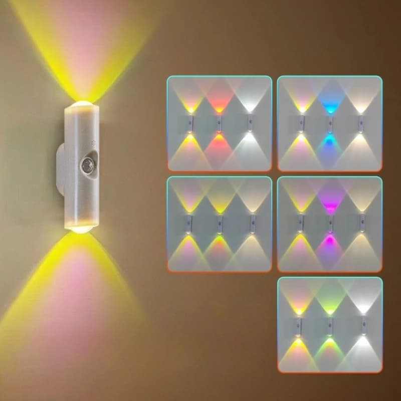 Smart RGB Gradient Night Light Magnetic Motion Sensor Rechargeable Wall Lamp for Bedroom Bathroom Closet Garden Home Decor