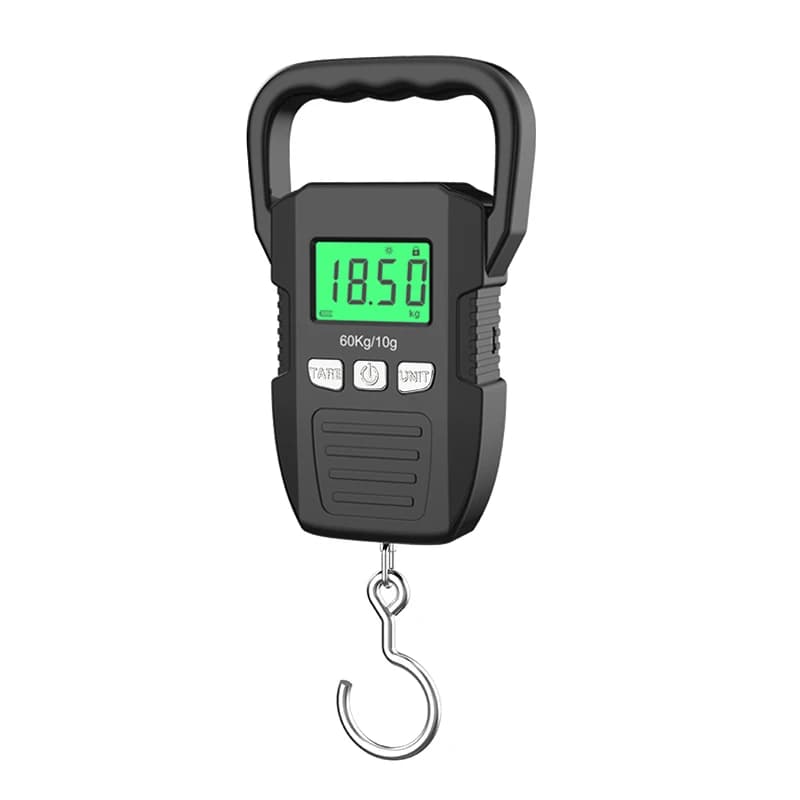 Bilancia digitale portatile da appendere LCD Dsiplay USB ricarica gancio bilance corriere caccia bagagli casa pesatura strumenti di equilibrio 60kg/10g