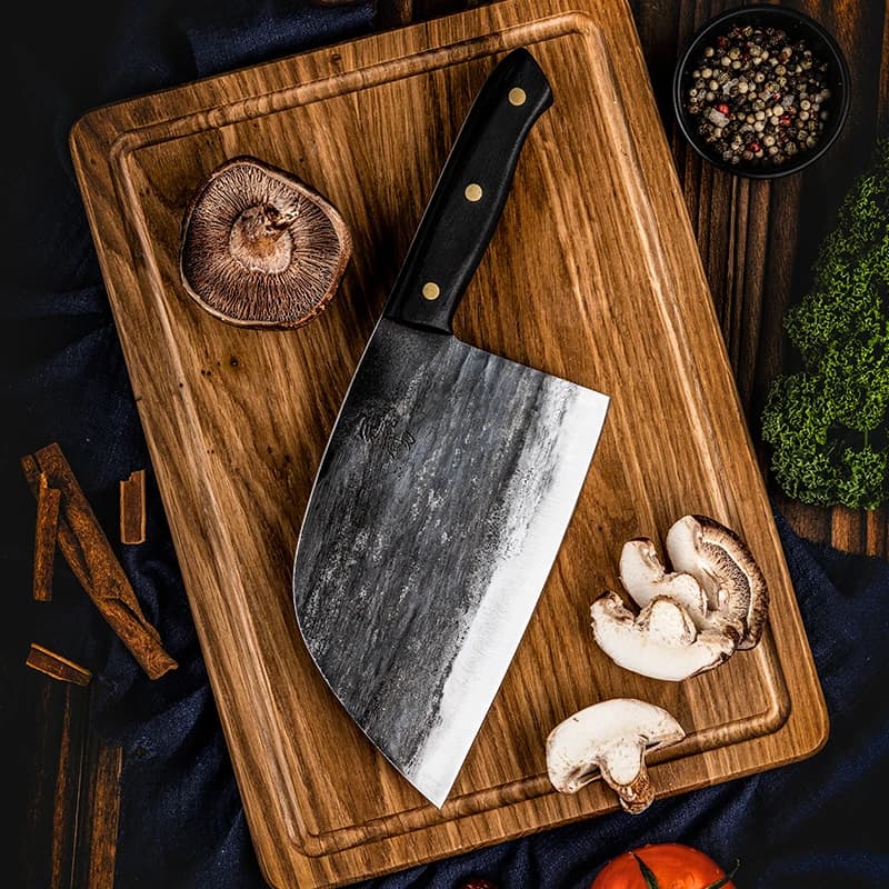 Grandsharp Fatti A Mano del Cuoco Unico Della Lama Forgiato Alto tenore di carbonio Rivestito In Acciaio Coltelli Da Cucina Mannaia Sfilettatura Affettare Coltello Da Macellaio Contenitore di Regalo