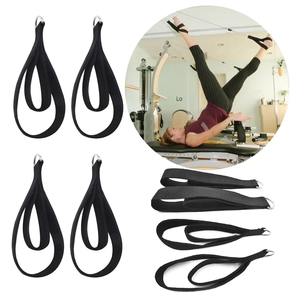 1-3 pieces double ring elastic yoga pilates bed exercise accessory ankle buckle pilates strap elasticized elastic cable resistance band elastic