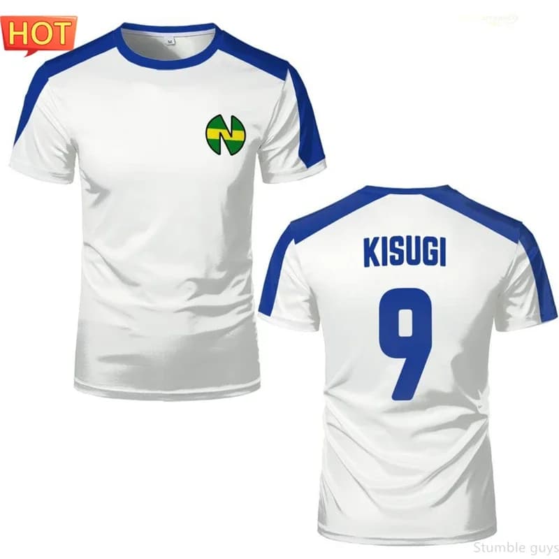 Maglietta da Calcio Giapponese Captain Tsubasa Nankatsu per Uomo e Ragazzo, T-shirt Cosplay Casual, Regalo per Giochi di Ruolo