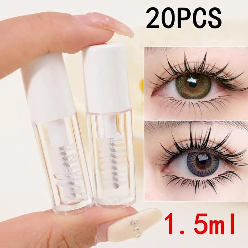 Set di 1/5/10/20 Pezzi di Mascara Trasparente da 1,5ML, Colla per Ciglia, Extension Ciglia Impermeabili, Strumento per Trucco Occhi