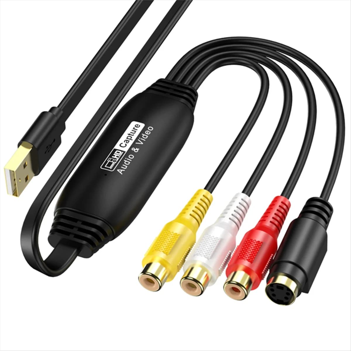 Acquisizione video USB Convertitore da VHS a digitale Scheda di acquisizione audio video USB 2.0 per TV DVD VHS Supporto Windows Mac System-Grocery
