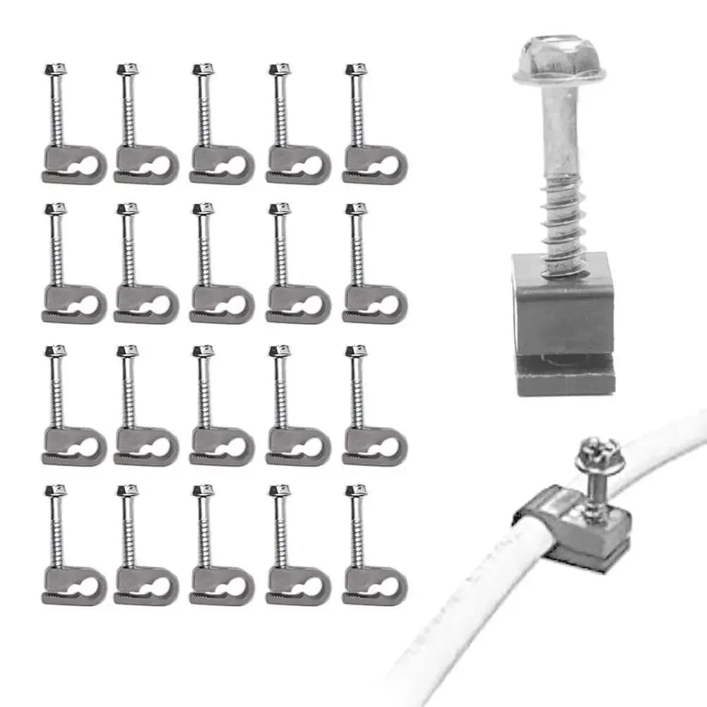 20pcs Cable Management Clip Kit With Mounting Ties And Screws For Starlink Series Cables Wiring Accessories