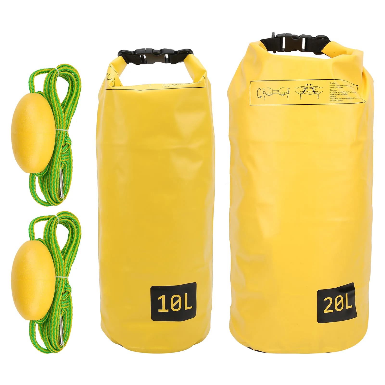 Sacco di Sabbia in PVC da 10/20L con Corda di Traino, Kit Impermeabile per Kayak e Piccole Imbarcazioni