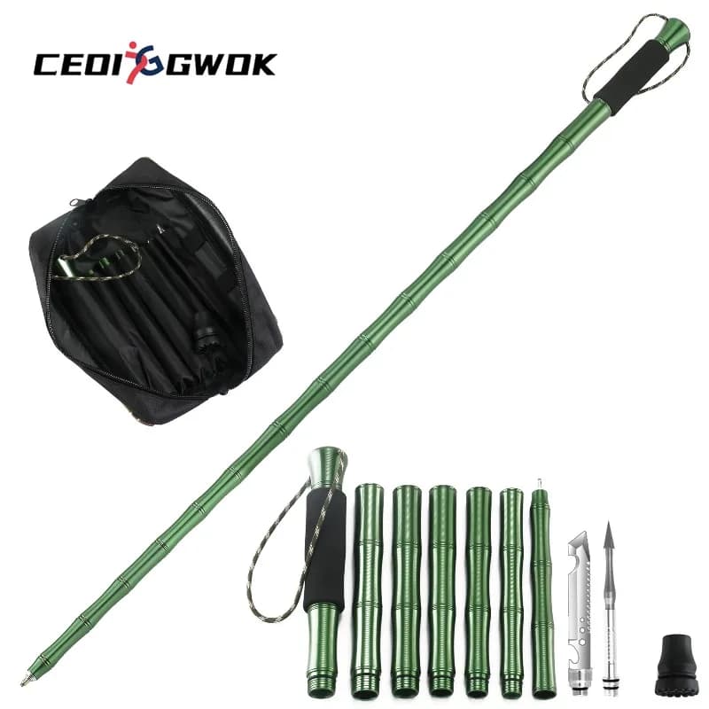 CEOI GWOK 113-145CM Walking Stick Ultra-light Trekking Poles Shock-absorbing Hiking Stick Outdoor Backpacking Camping Adjustable