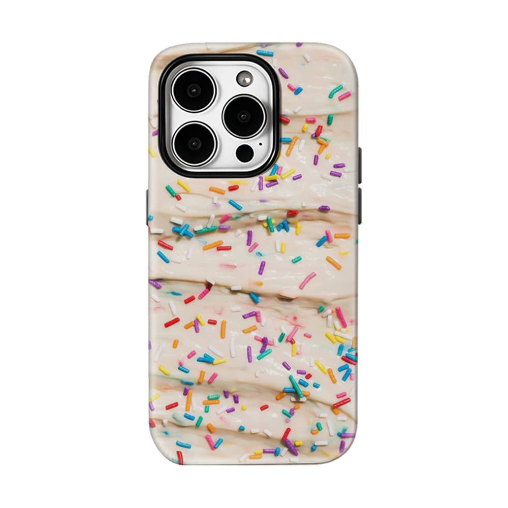 Custodia per iPhone 17 16 15 14 13 Pro Max Plus in Crema Colorata Effetto Zucchero, Custodia Magnetica Robusta a Strato Singolo o Doppio