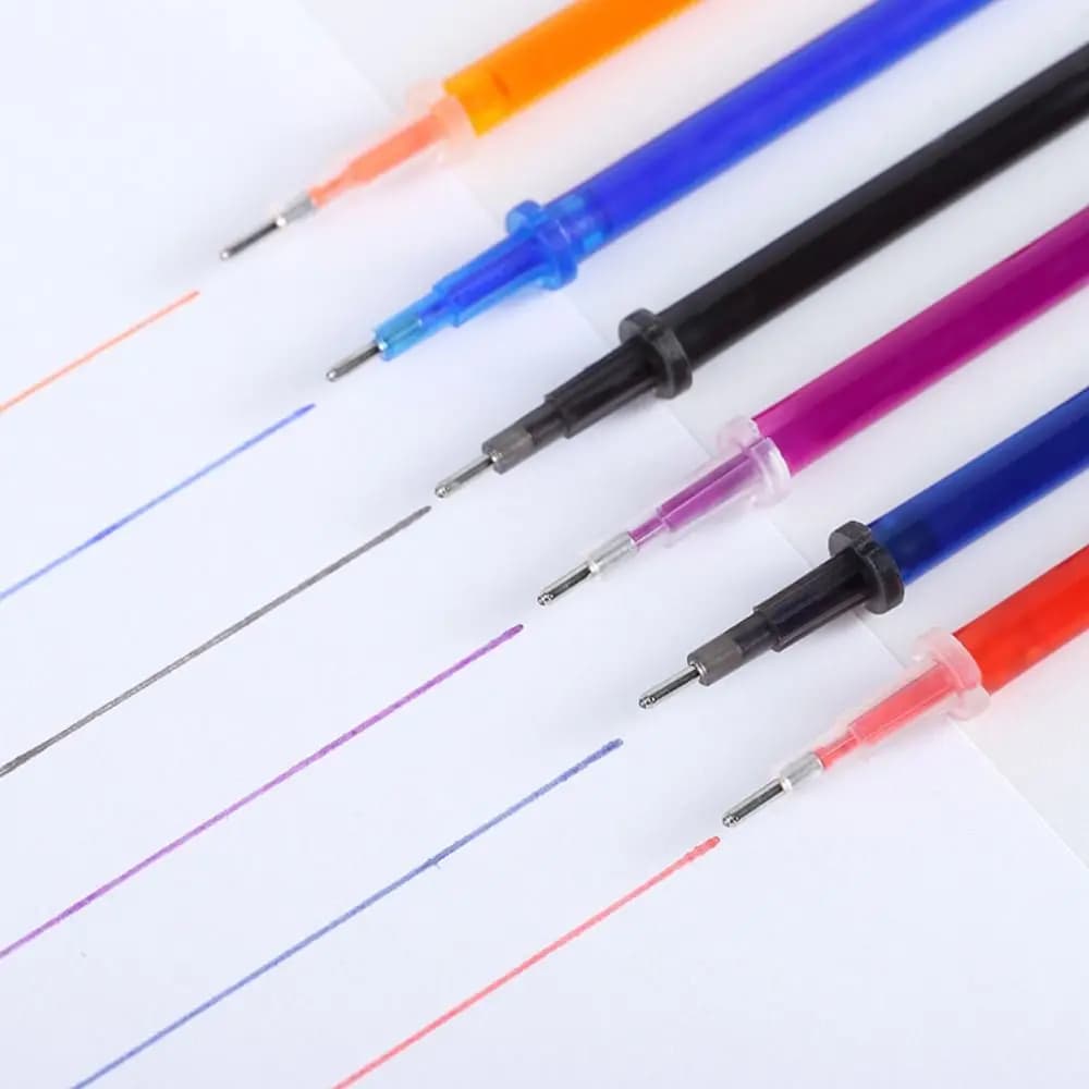 Set da 10 Ricariche per Penna Gel da 0,5mm, Colorate, Strumento di Scrittura, Cancella, Ricarica Sostitutiva