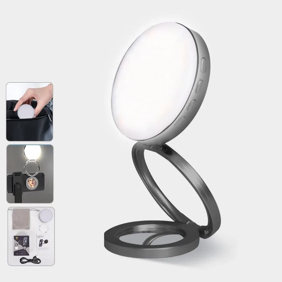 Magnetic Selfie Light, LED Fill Light Compatible with Magsafe, LED Selfie Ring Light Included Sticky Ring for Phones, for Selfi
