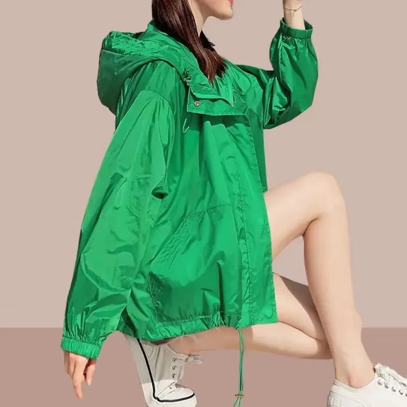 Moda Donna Protezione solare Abbigliamento Cappotto sottile estivo Protezione solare Giacca casual traspirante con cappuccio Capispalla femminile Top