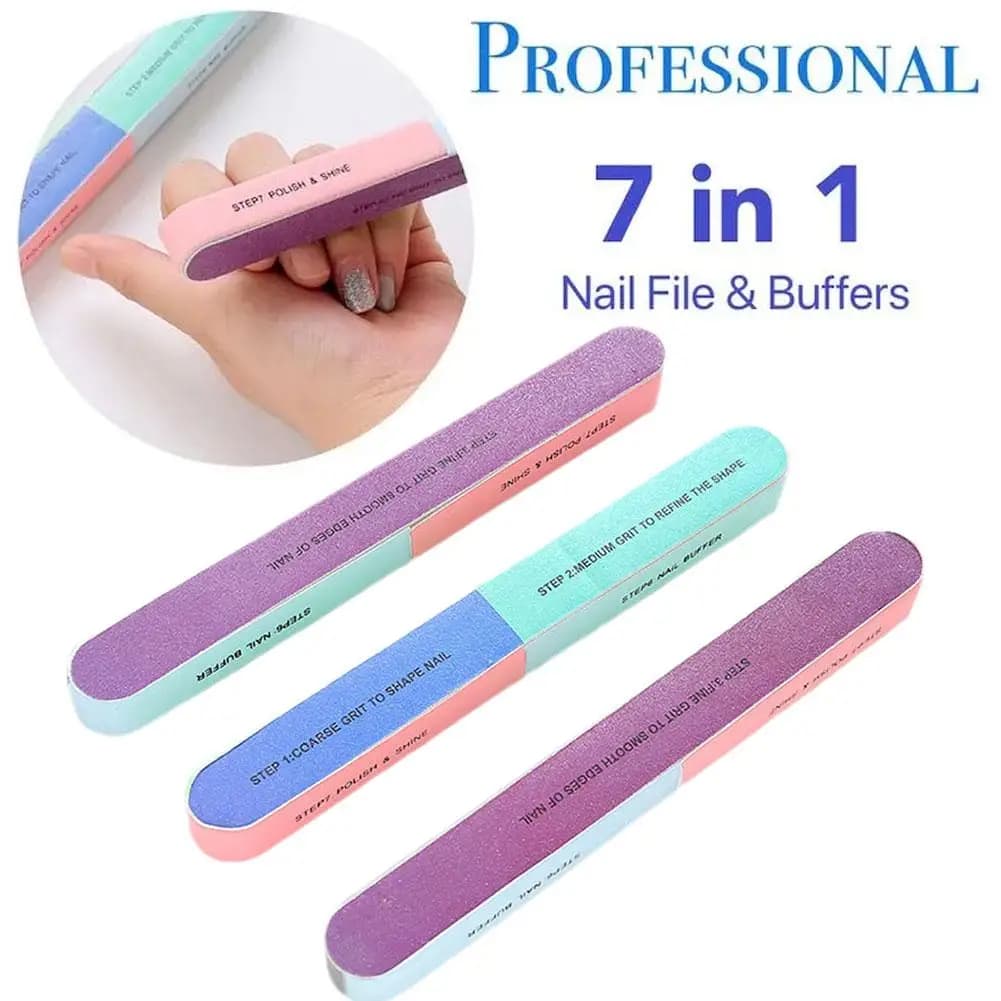 1Pc Professional Nail Polishing File Creative Printing Nail Sponge Files Buffer Block Double Side Buffing Gel Nail Polish Mani
