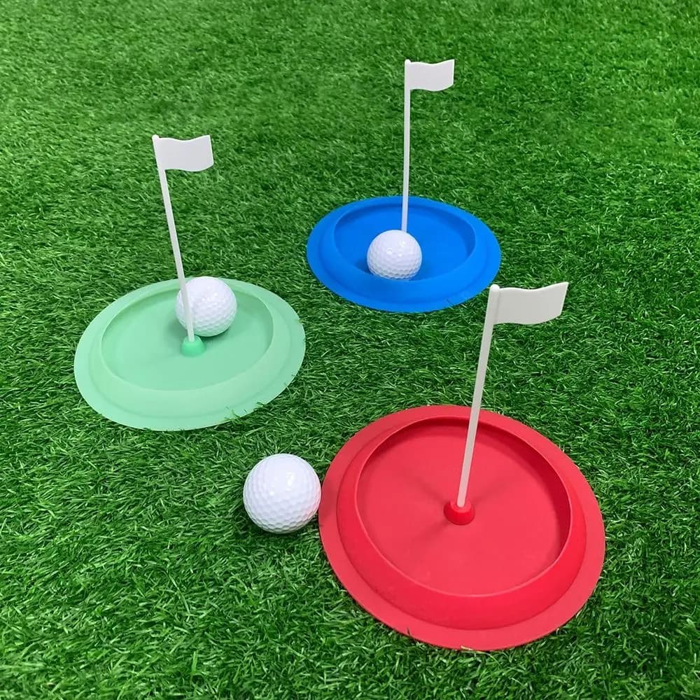 Coppa da Golf per Putting con Foro e Bandiera, Attrezzatura per Allenamento e Pratica, in Silicone