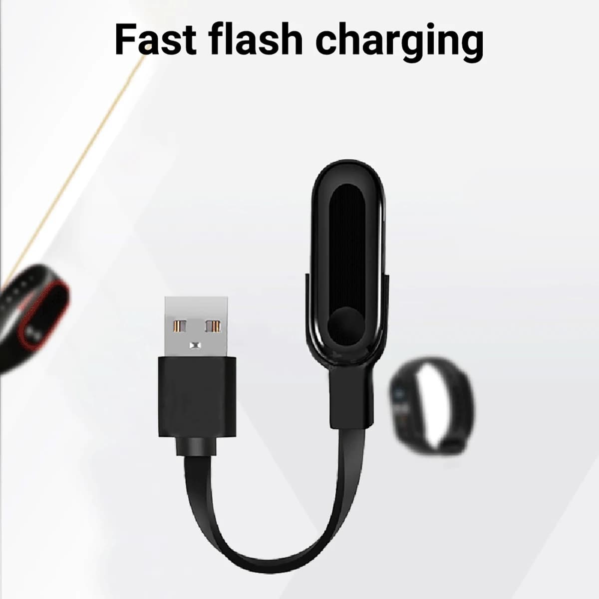 Smart Band USB Charging Cable For Xiaomi M2/M3/M4/M5 Replacement Charger Cord Flat USB Charging Wire For Tracker Smart Wristband