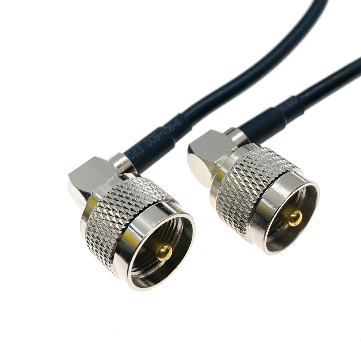 UHF PL259 spina maschio ad angolo retto a UHF maschio adattatore ad angolo retto Jumper Pigtail cavo coassiale cavo RG58 12 pollici ~ 30M