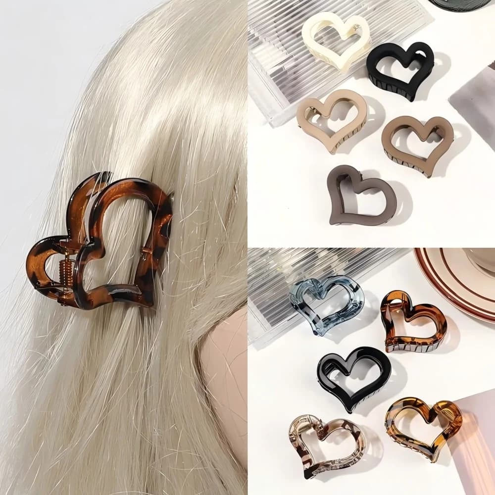 5 pezzi fermagli per capelli a forma di cuore leopardo per donna fermagli per capelli marroni medi antiscivolo per capelli sottili e spessi forcine carine accessori per capelli