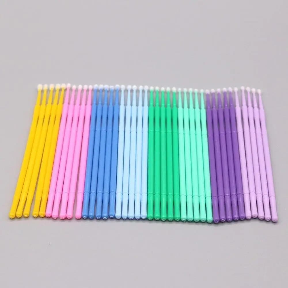 Brush Extension Eyelash 100 Pz Cleaning Eyelashes Micro Cotton Tampone Eyelash Individual Microbrush Beauty Makeup Cleaning Tools
