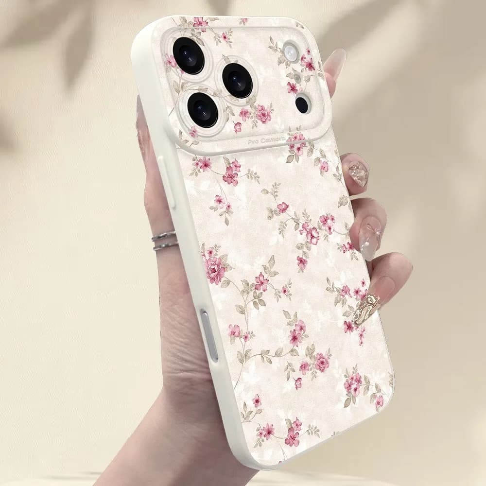 Pink-purple Floral and Foliages Case For Samsung Galaxy A56 A54 A53 A55 A36 A26 A16 S26 S25 S24 Ultra S23 S22 Plus S21 FE Cover