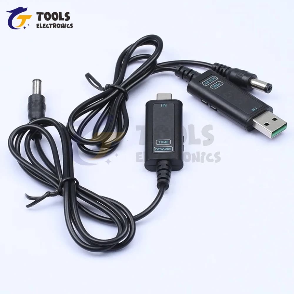 Adjustable USB boost converter cable 5V 12V 20V DC5-10V input to 5V 12V 20V output-to power adapter Step-up Conve router