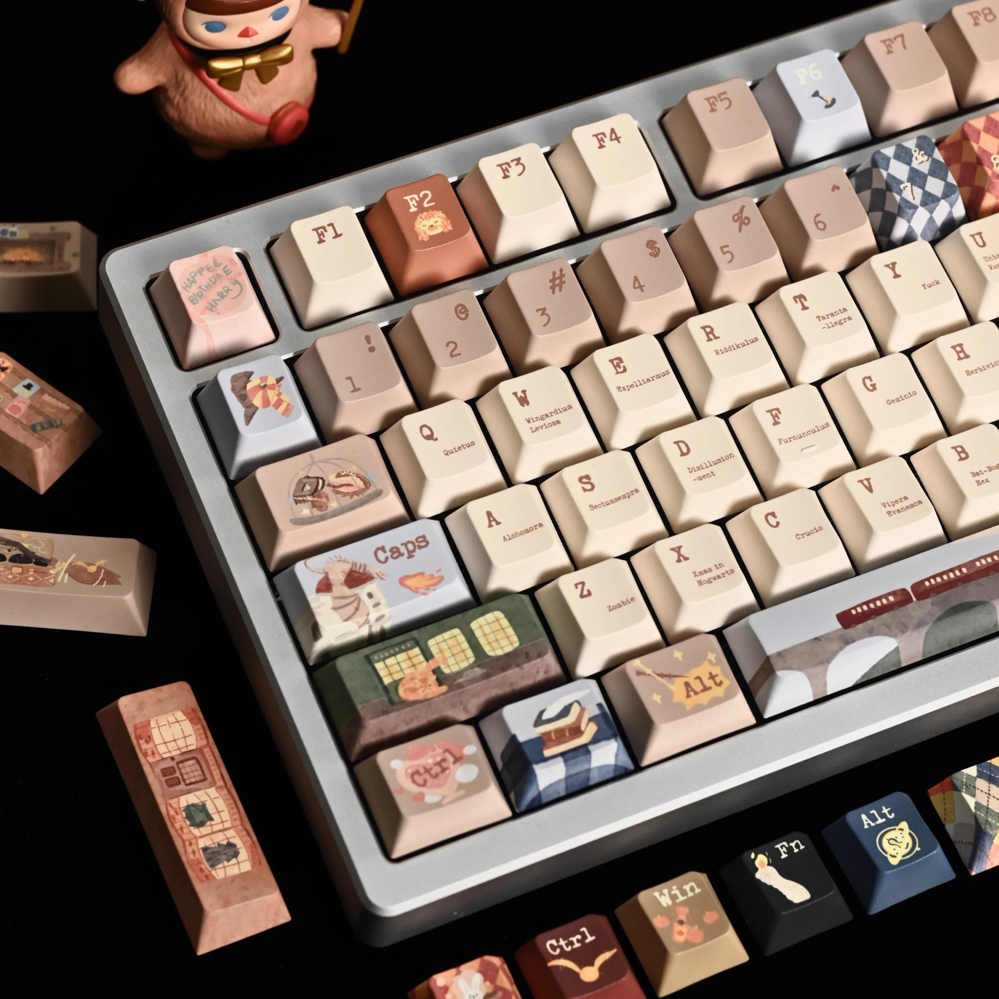 Tastiera meccanica personalizzata con keycap originali di Diagon Alley, altezza SOA, materiale PBT