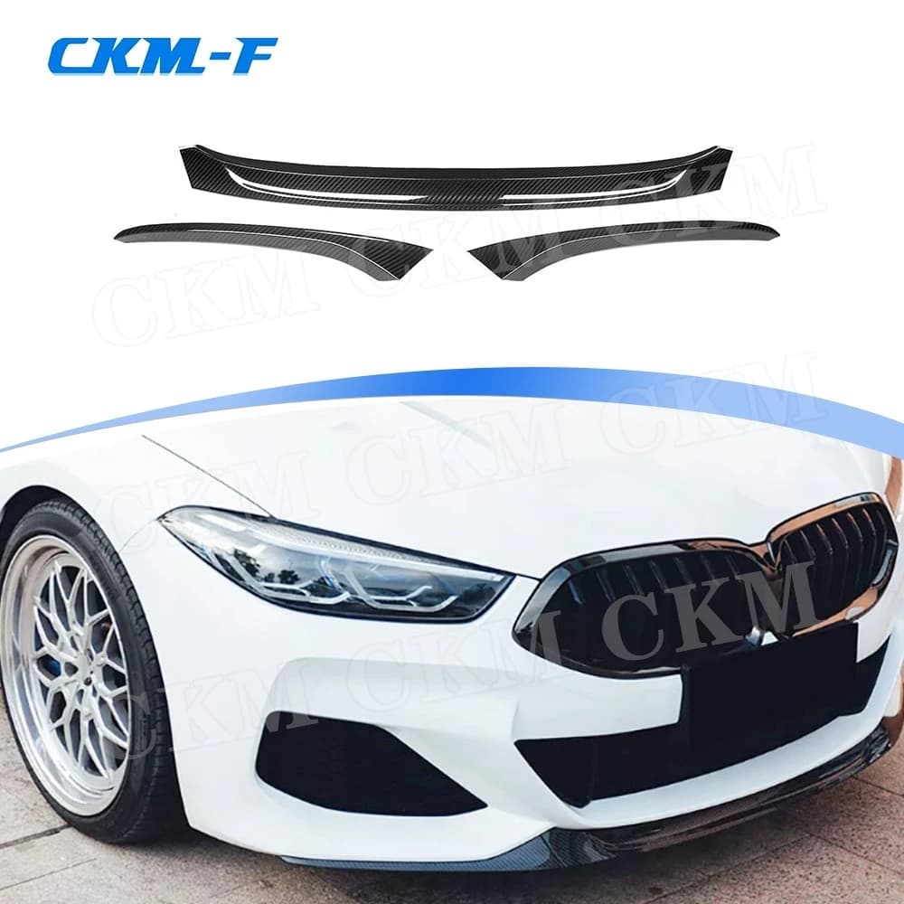 Spoiler Anteriore in Fibra di Carbonio Secca 3 Pezzi per BMW Serie 8 G14 G15 G16 2020+ Accessori Diffusore Paraurti Anteriore