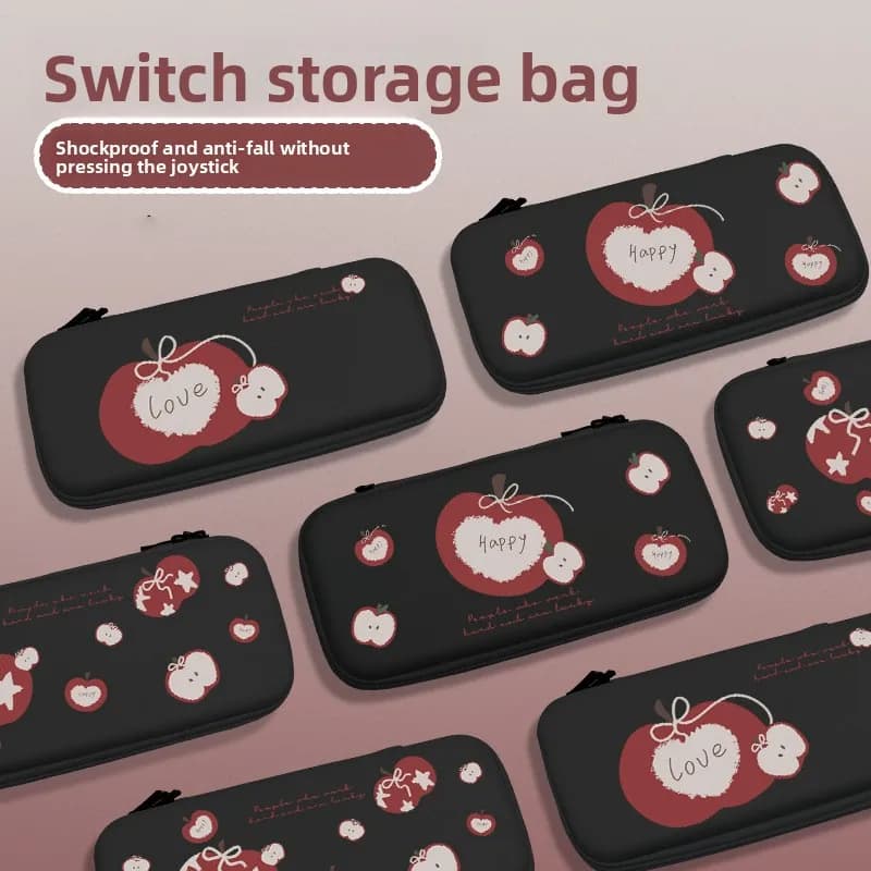 Custodia Rigida Antiurto Rossa a Forma di Mela per Nintendo Switch, Compatibile con Switch OLED e Switch 2, con Impugnature a Zampa di Gatto Senza Pressione sul Joystick