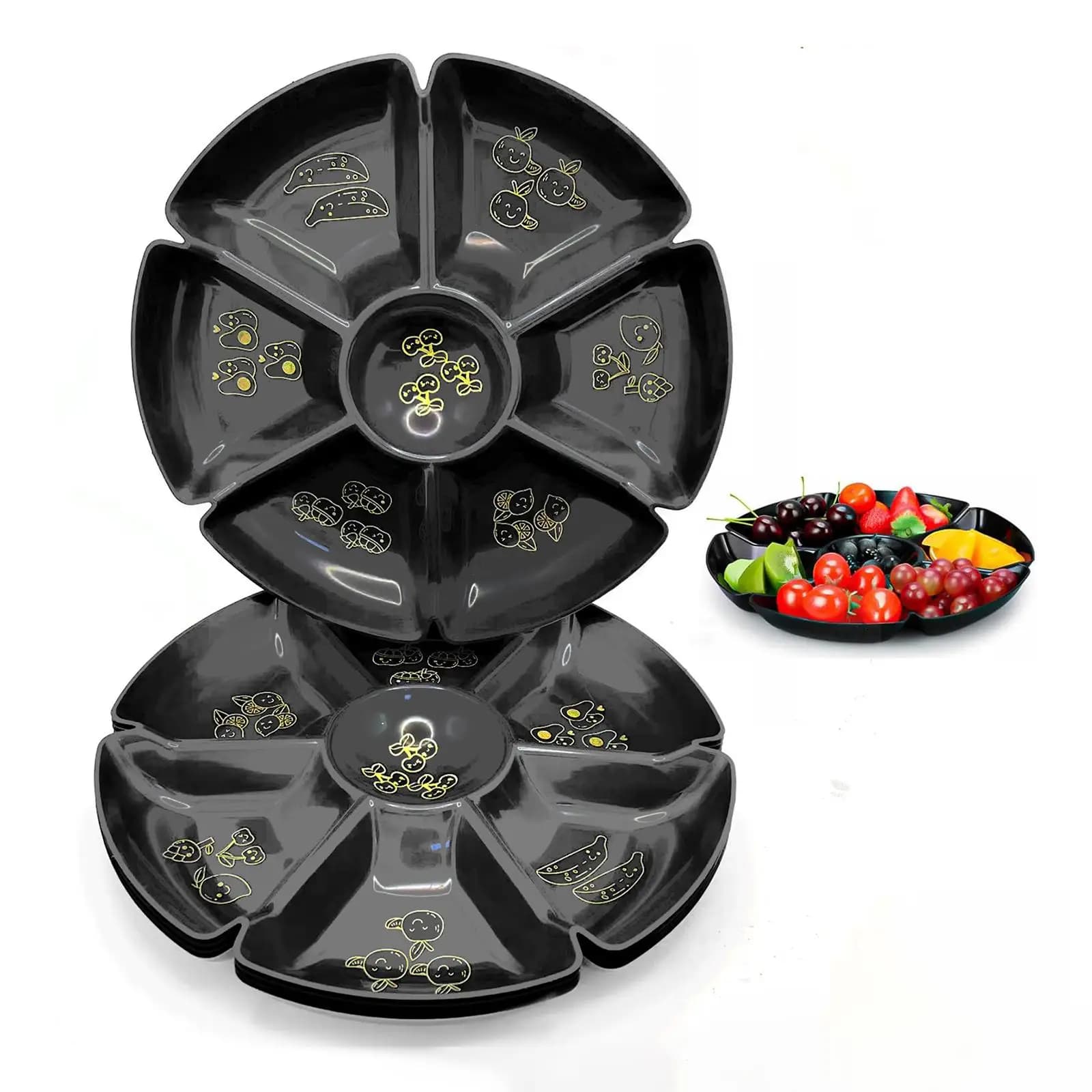 Vassoio da portata diviso per Snack vassoio per frutta secca piatto per antipasti multifunzionale piatto per caramelle alle noci per torte da Dessert noci