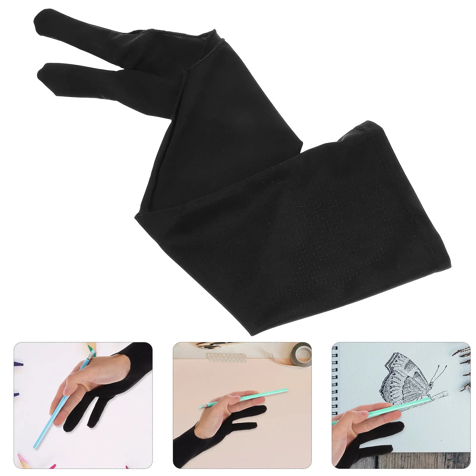 Guanto da Disegno a Due Dita per Tablet Digitale, Guanto Traspirante Morbido e Flessibile per Designer
