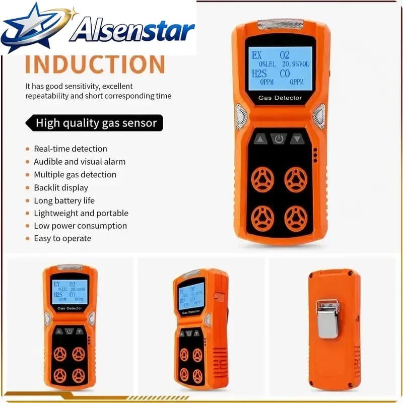 4-in-1 High-precision ADKS-4 Gas Detector Portable Toxic and Harmful Oxygen Carbon Monoxide Hydrogen Sulfide Combustible