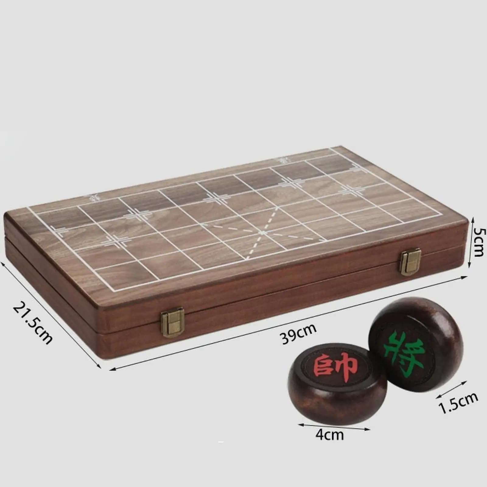Travel Folding Chinese Chess Set Wood Material Portable Board Educational Strategy Game for Adults